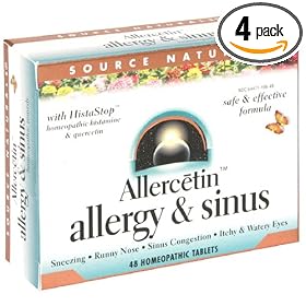 Source Naturals Allercetin Allergy & Sinus, Homeopathic Tablets, 48 tablets (Pack of 4)