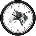 Dark Brown and White Paint or Pinto Horse - JP - Horse Wall Clock by WatchBuddy Timepieces (Slate Blue Frame)