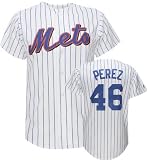 Oliver Perez White Majestic MLB 2009 Home Royal Replica New York Mets Jersey