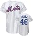 Oliver Perez White Majestic MLB 2009 Home Royal Replica New York Mets Jersey