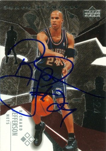 Richard Jefferson Autographed/Hand Signed Basketball Card (New Jersey Nets) 2003 Upper Deck #24
