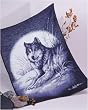Wolf and Moon - 60" X 80" - Hautman Brothers - Wildlife & Outdoors - Throw Blanket