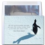 Trail Maker - New Year Holiday Cards, Box of 10 cards and envelopes