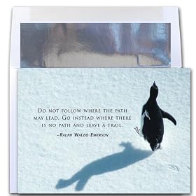 Trail Maker - New Year Holiday Cards, Box of 10 cards and envelopes