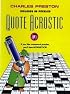 Quote Acrostic #7 (Crosswords for the Connoisseur)