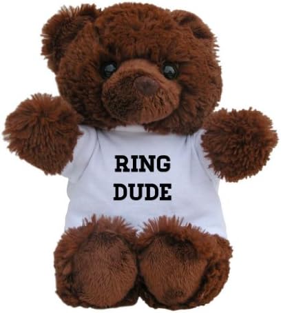 Mashed Bears Ring Dude Plush Teddy Bear With Printed T-Shirt (Brown)