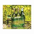 20" Hand Sculpted Steel Frog Wine Bottle & Silverware Caddy Basket