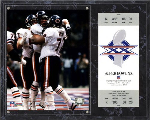 Mounted Memories Chicago Bears Super Bowl XX William Perry Plaque with Replica Ticket