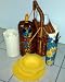 Wicker Picnic Basket for 4 w/ Wine Bottle Holder