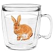 Rabbit (Amber) 12 oz Insulated Coffee Mug, Clear