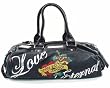 Ed Hardy Black Sandy Satchel Canvas Handbag