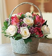 Spring Tulip and Rose Arrangement