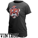 Nike Auburn Tigers Ladies Charcoal Vault Retro Logo Organic Vintage T-shirt