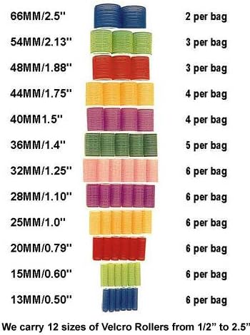Velcro Hair Rollers in 12 sizes