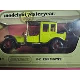1912 Rolls Royce (yellow black walls) Matchbox Model of Yesteryear Lesney Y-27 Issued... 