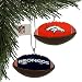 DENVER BRONCOS OFFICIAL MINI FOOTBALL CHRISTMAS ORNAMENT SET (4)
