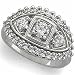 14K White Gold Almond Waves Diamond Anniversary Band