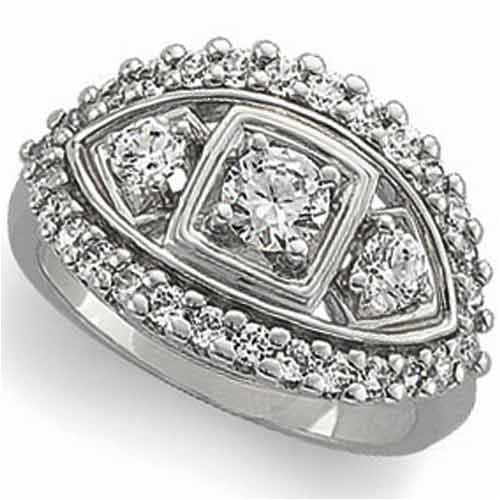 1.33Ct.T.W. Round Briiliant Cut Diamonds in 14K White Gold. Lady's Diamond Anniversary Band