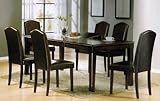 IMAGE OF 7pc Dining Table & Parson Chairs Set in Espresso Finish
