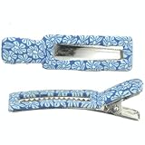 Blue Flower Fimo Hair Clips Charm