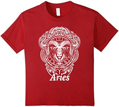 Kids aries astrology zodiac t-shirt for women men or youth 8 Cranberry