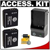 2 Replacement Panasonic CGA-S007 Batteries and Mini Battery Charger for Panasonic Lumix DMC-TZ50, TZ5, TZ4, TZ3, TZ2, TZ1 Digital Cameras