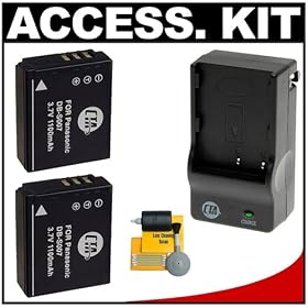 2 Replacement Panasonic CGA-S007 Batteries and Mini Battery Charger for Panasonic Lumix... by CTA