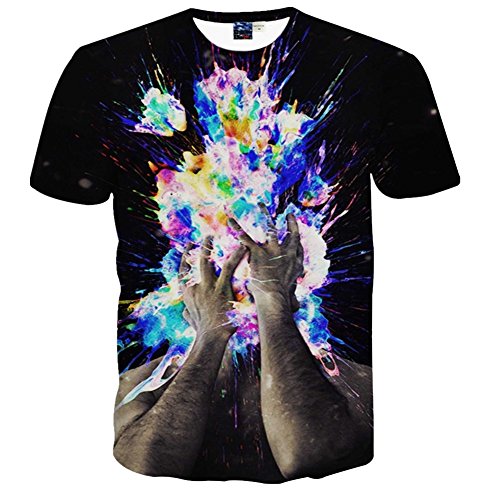 FaPlus Men's Fashion 3D Print Shorts Sleeve T-Shirts?