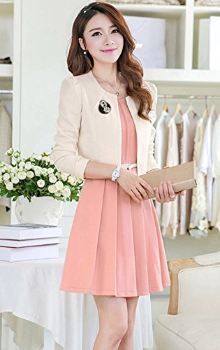 ツーピース  ミニ ワンピース プリーツ ジャケット レトロ エレガント レース シフォン ロング コート ブラウス スーツ オーガンジー 長袖 フレア セクシー 大きいサイズ  エレガンス 美脚 デート パーティ 2次会 秋物 冬物 可愛いスカーフ付き m106