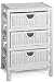 Wicker Storage Chest Single 3-drawer White