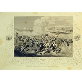 1855 Scene Battle Eupatoria War Soldiers Horses Guns