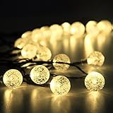 Innoo Tech Solar Outdoor String Lights 19.7 ft 30 LED Warm White Crystal Ball Christmas Globe Lights for Garden Path, Party, Bedroom Decoration