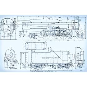 Art Poster, Pennsylvania RR Class K4 Pacific - 27.5 x 18.75