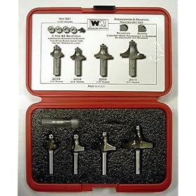 501 4 PC 1 2 SHANK ROUNDOVER BEADING ROUTER BIT SET PARTS #2006 #2008 #2009 #2010 AND WRENCH by WHITESIDE