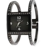 Golden Classic Women's 5125_gun Midnight Curfew Rhinestone Accent Bangle Watch