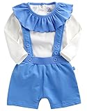 [Vaenait Baby]Pastel Suspenders Blue Set S100%綿ベビー服男女兼用つなぎロンパースオーバーオールサスペンダー