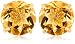 Gold Plated Sterling Silver 8mm Round Citrine Earrings