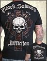 Affliction Black Sabbath Cross Signature Series Short Sleeve Tee Shirt in Black