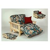 Wide Mission Futon Twin Lounger w/ 9' Premium Futon Mattress