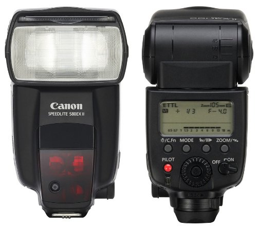 Canon Speedlite 580EX II Flash for All Canon SLR Cameras + Case & WSP Cleaning Kit.