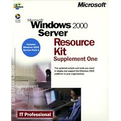 Microsoft Windows 2000 Server Resource Kit, Supplement 1, 1 CD-ROM The updated scripts and tools you need to deploy and support the Windows 2000 platform in your organization. Includes Windows 2000 Service Pack 1