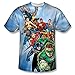 United -- Justice League All-Over Front Print Sports Fabric T-Shirt
