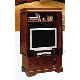 Louis Phillipe Style Cherry Finish Solid Wood TV Armoire Stand