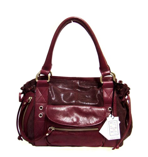 RENATO MINELLI Italian Designer Purple Leather Handbag Purse Satchel
