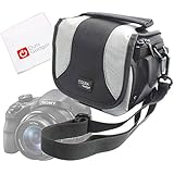 DURAGADGET Portable Camera Case With Padded Interior, Pockets And Shoulder Strap For The Sony DSC-H300 / H300 Digital Compact Camera - Black (20.1MP, 35x Optical Zoom) & Sony NEX-5RK
