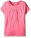 Dream Star Girls' Short Sleeve Lace Heart Applique with Stones and Lace V Back