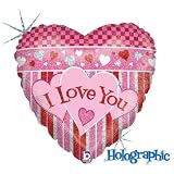 18" I Love You Checked Stripes