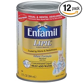Enfamil Lipil Milk-Based Infant Formula with Iron, Concentrated Liquid (Case Pack, Twelve-13 Fluid Ounce Cans)