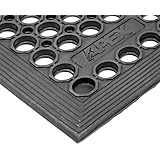 NoTrax T30 General Purpose Rubber Competitor Safety/Anti-Fatigue Mat, for Wet Areas, 3' Width x 5' Length x 1/2" Thickness, Black