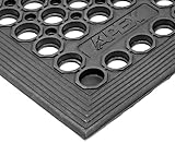NoTrax T30 General Purpose Rubber Competitor Safety/Anti-Fatigue Mat, for Wet Areas, 3' Width x 5' Length x 1/2" Thickness, Black